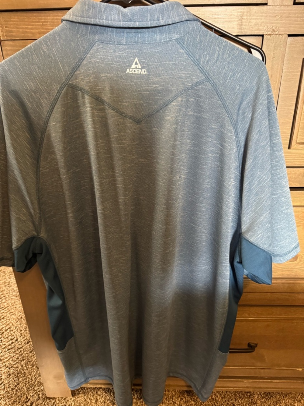 Men's Ascend Blue Heather Polo Shirt size 2XL - Picture 3 of 4